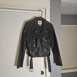 Black faux leather jacket